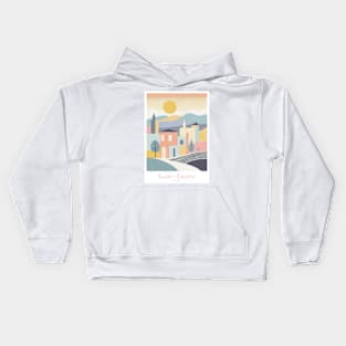 Saint-Tropez French Riviera Vintage Travel Poster Kids Hoodie